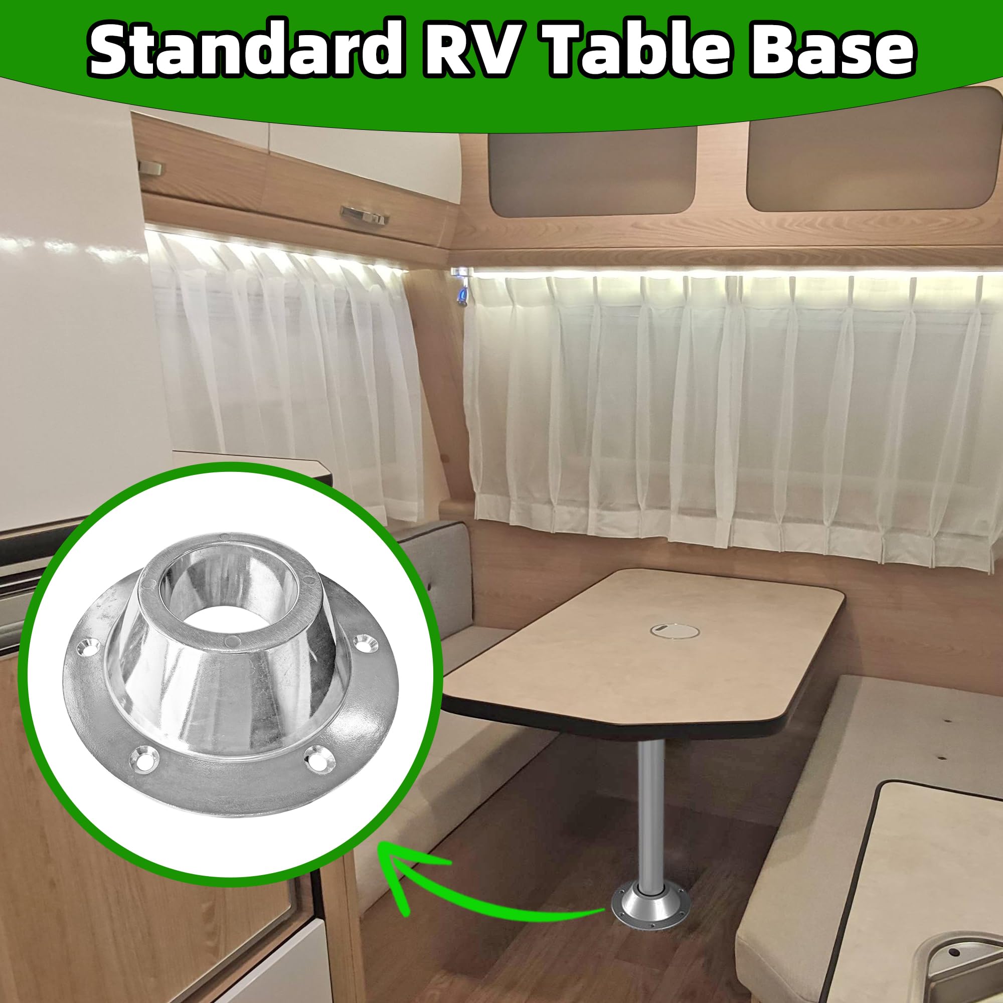 Snapklik.com : 2 Pack RV Table Base Mount - 2 1/8 Inch Aluminum ...