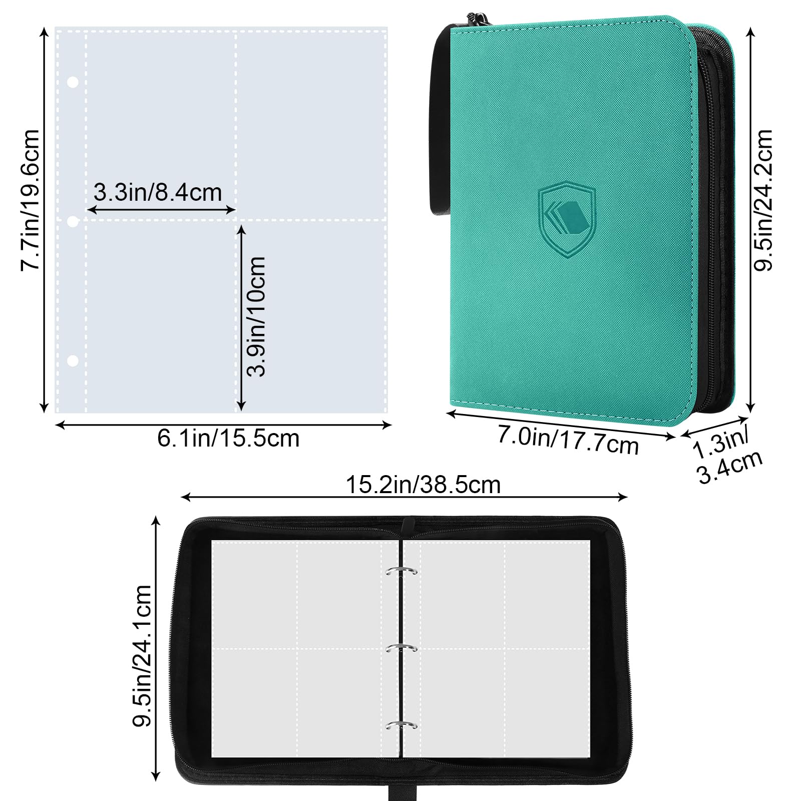 440 Pockets Trading Card Binder, PU Cover Zipper Card Collection Album, Sturdy Card Folder Holder for MTG TCG, Game Cards - Image 2
