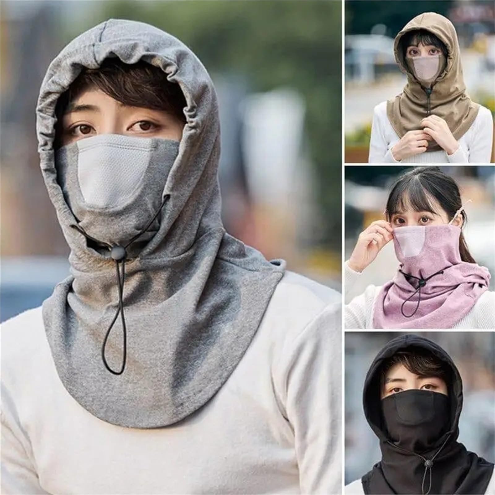 Scaldacollo Copertura per Il Viso da Ciclismo Antivento con Cappello per Maschera con Cappuccio per Bici Invernale con Scaldacollo Comoda Copertura per Sciarpa sottocasco