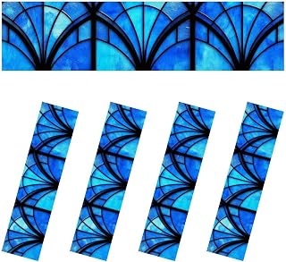 Fluorescent Light Covers for Ceiling Lights Blue Stained Glass Window Seamless for Modern Design Luxury Easy to Install Magnetic Light Filter for Classroom Office Hospitals School Home
