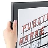 17x25 Inch Black Picture Frame, This 1.25 Inch Custom MDF Poster Frame is Black - Comes with Economy Acrylic and Corrugated Backing (2WOMCF-105-048C-17x25)