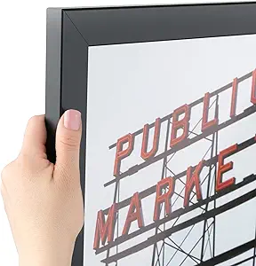 ArtToFrames 5x30 Inch Black Picture Frame, This 1.25 Inch Custom MDF Poster Frame is Black - Comes with 060 Plexi Glass and Corrugated Backing (2WOMCF-105-048C-5x30)