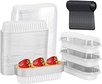 Vista 16 de Moldes para Cupcakes con Tapas de Cúpula Paquete de 100, LNYZQUS Mini Moldes de Aluminio de 5oz para Hornear Tazas para Muffins, Ramekins Azul Cian