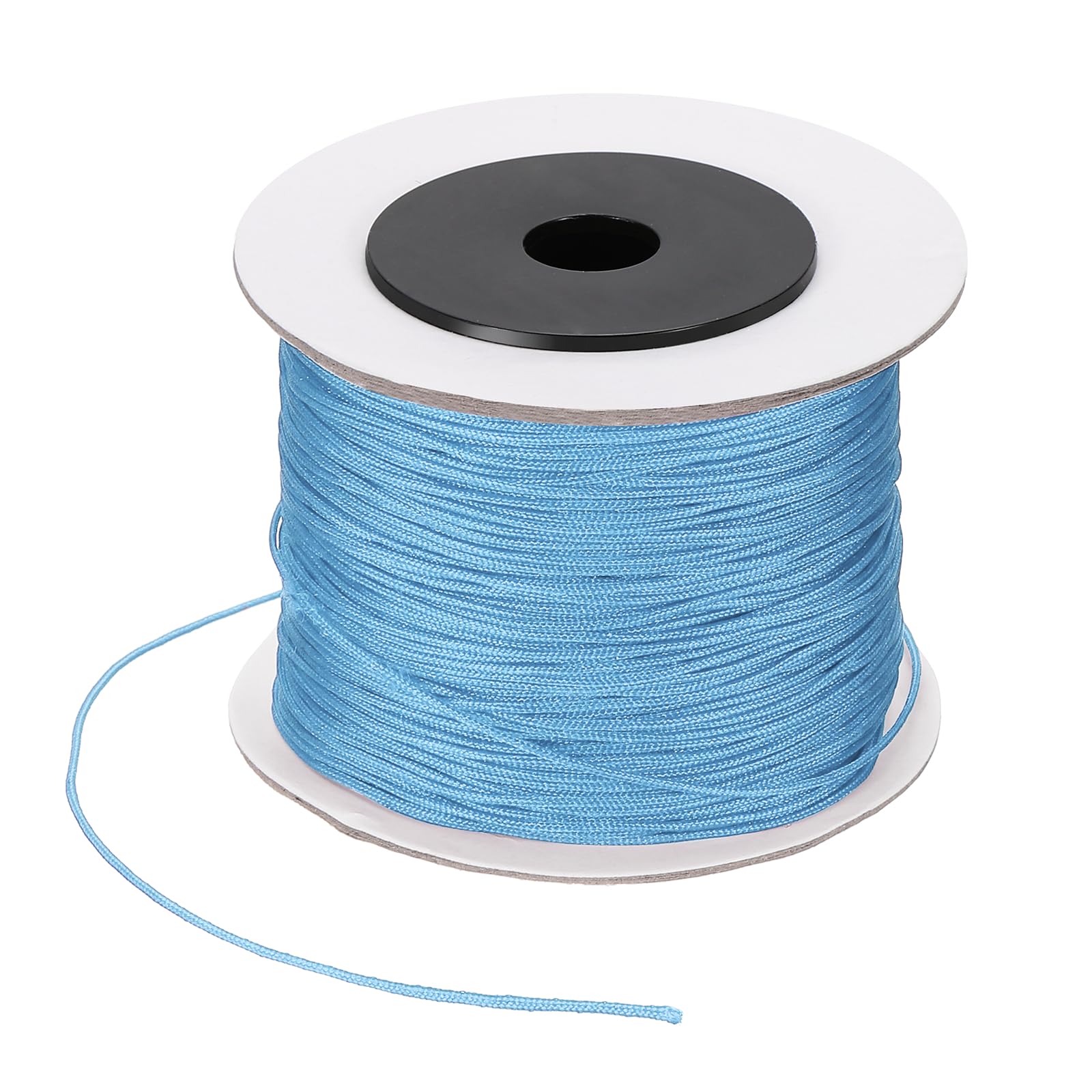 PATIKIL 110 Yard Nylon String for Bracelets, 0.8 mm Nylon Rope Cord Braided Ornament Lanyard Thread Universal Blinds Pull Strings for DIY Craft Bead Bracelet Making, Light Blue