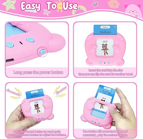 Miniatura 3 de Juguetes para niños pequeños, tarjetas didácticas en español, 224 palabras visuales, juguetes de terapia del habla de bolsillo, tarjetas flash