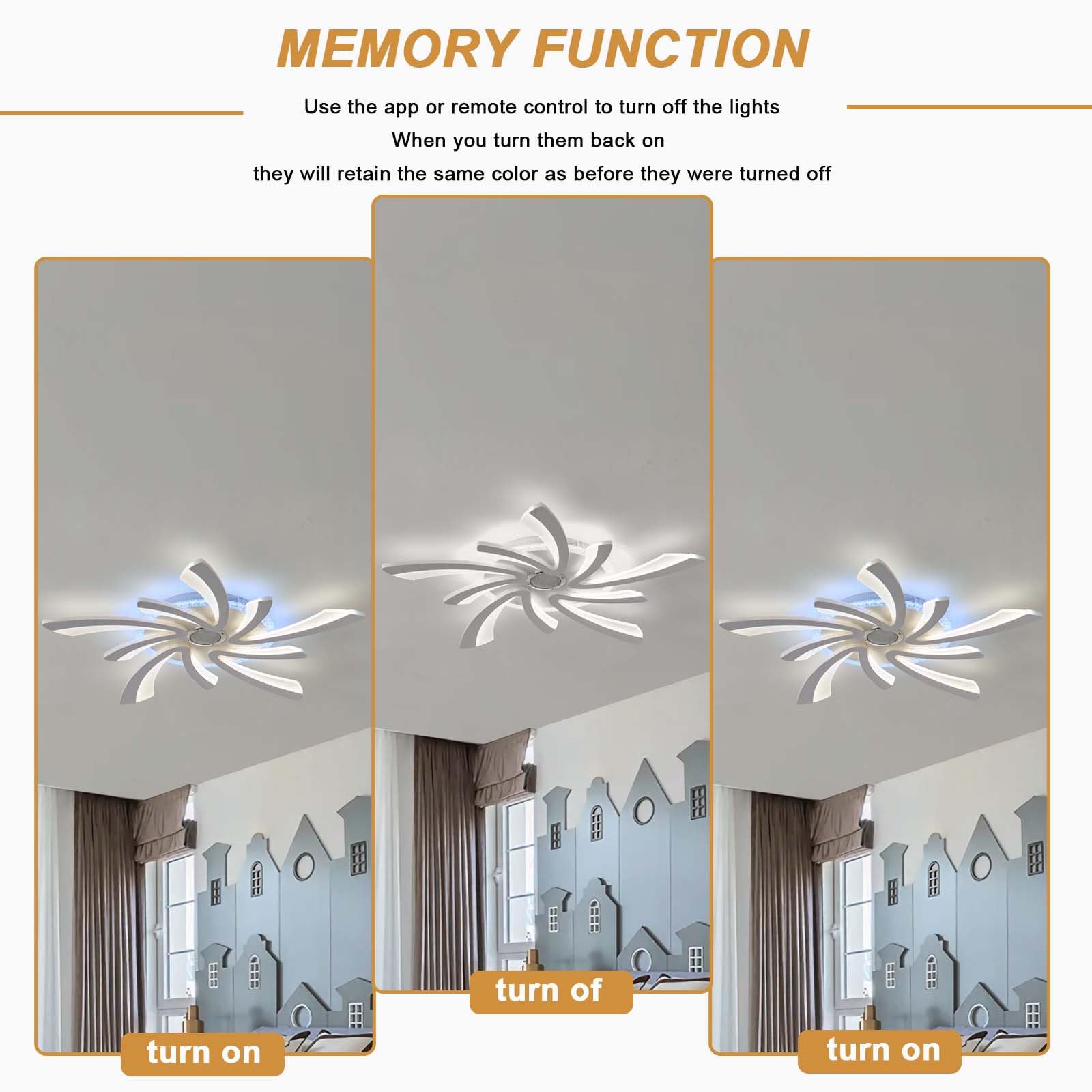 Dimmerabile Plafoniera Intelligente RGB Bluetooth Lampadario,Elevata Resa Cromatica con Funzione Di Memoria Timer e Senza Sfarfallio Moderno Ceiling Light,per Soggiorno e Camera Da Letto,Bianco