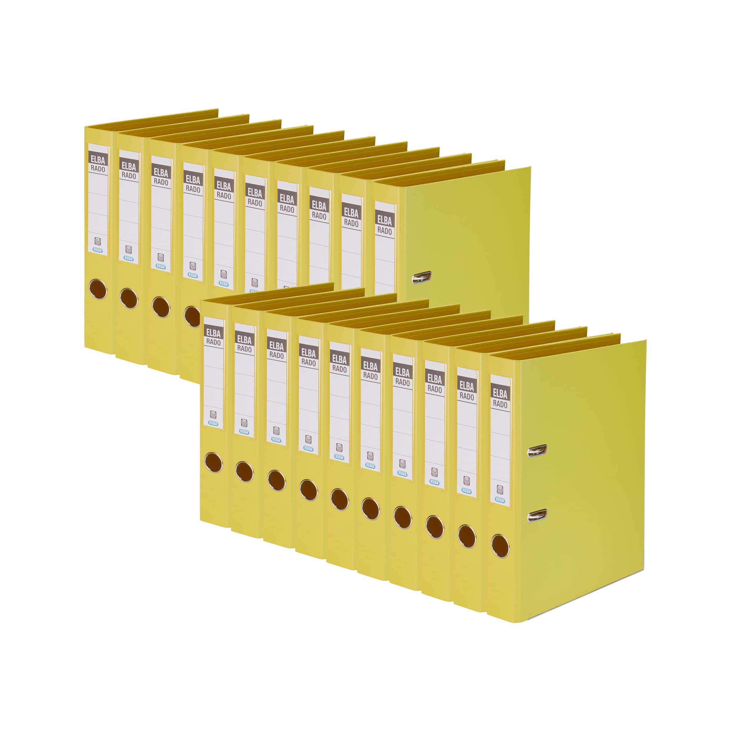 Elba “Rado Plast” Ring Binders A4 PVC A4, Narrow (20 Items) Schmal (20 Stück) Yellow