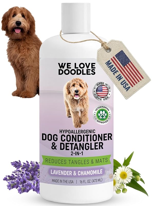 Condicionador e Desembaraçador para Cães We Love Doodles, Lavanda e Camomila, 473 mL