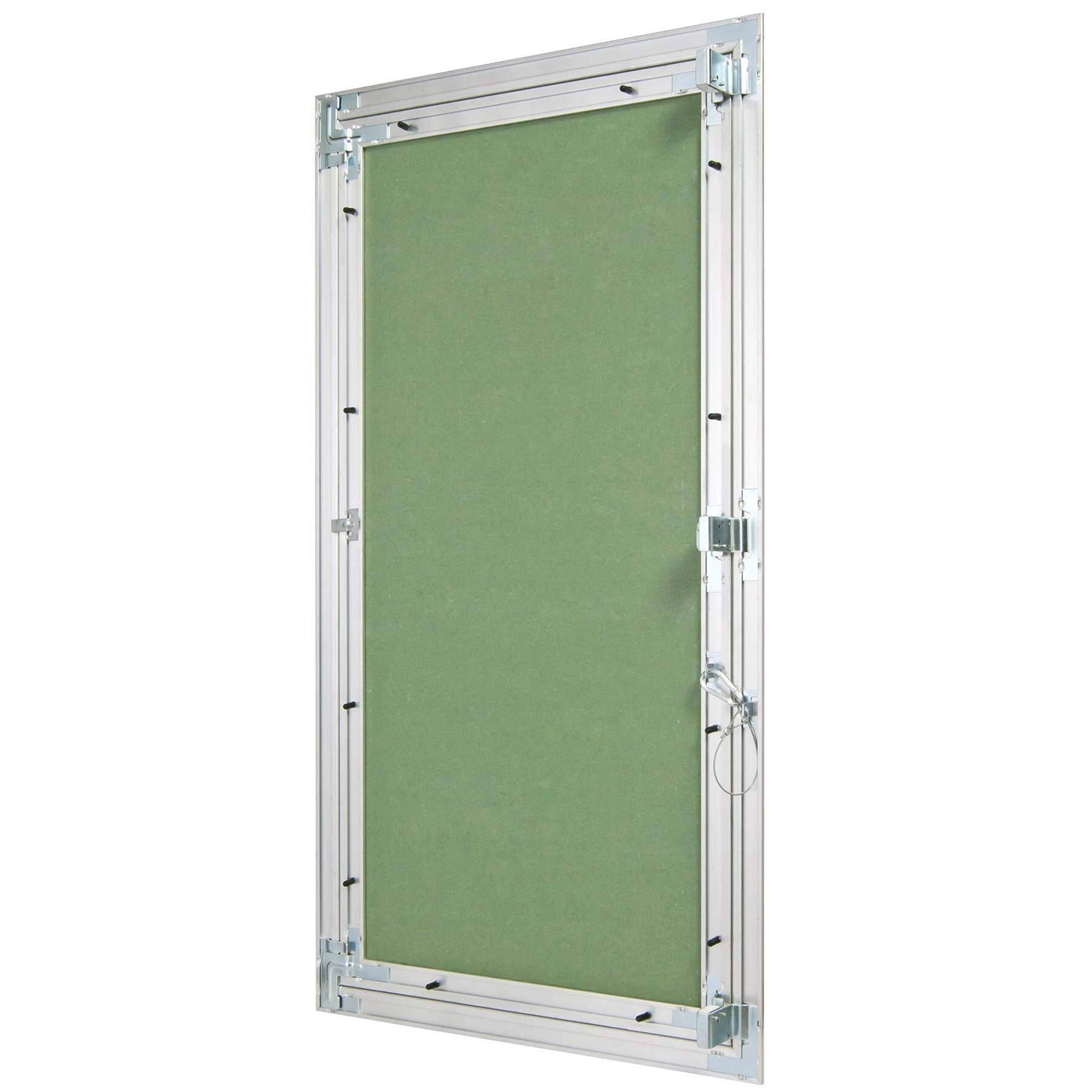Revisionsklappe Trockenbau 400 x 800 mm – Revisionstür - Wartungsklappe mit 12,5 mm imprägnierter GK-Einlage und Druckverschluss – aus korrosionsbeständigem Aluminium – befliesbar – MW multi werkzeug