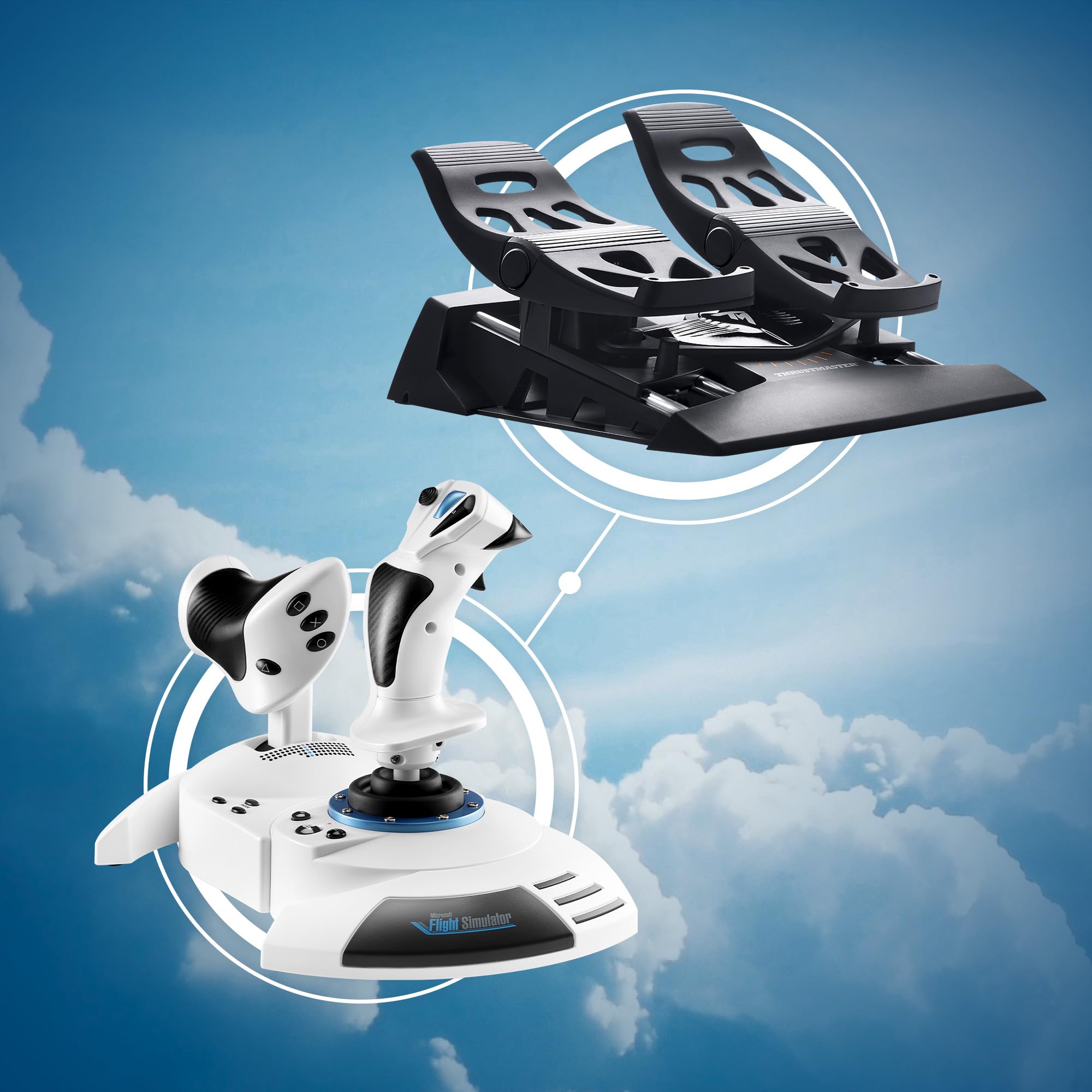 Thrustmaster T.Flight Hotas 5 Microsoft Flight Simulator Edition - Joystick de Vuelo, Mando de Potencia y Controlador de Simulación con Licencia Oficial de Microsoft Flight Simulator para PS5, PS4, PC