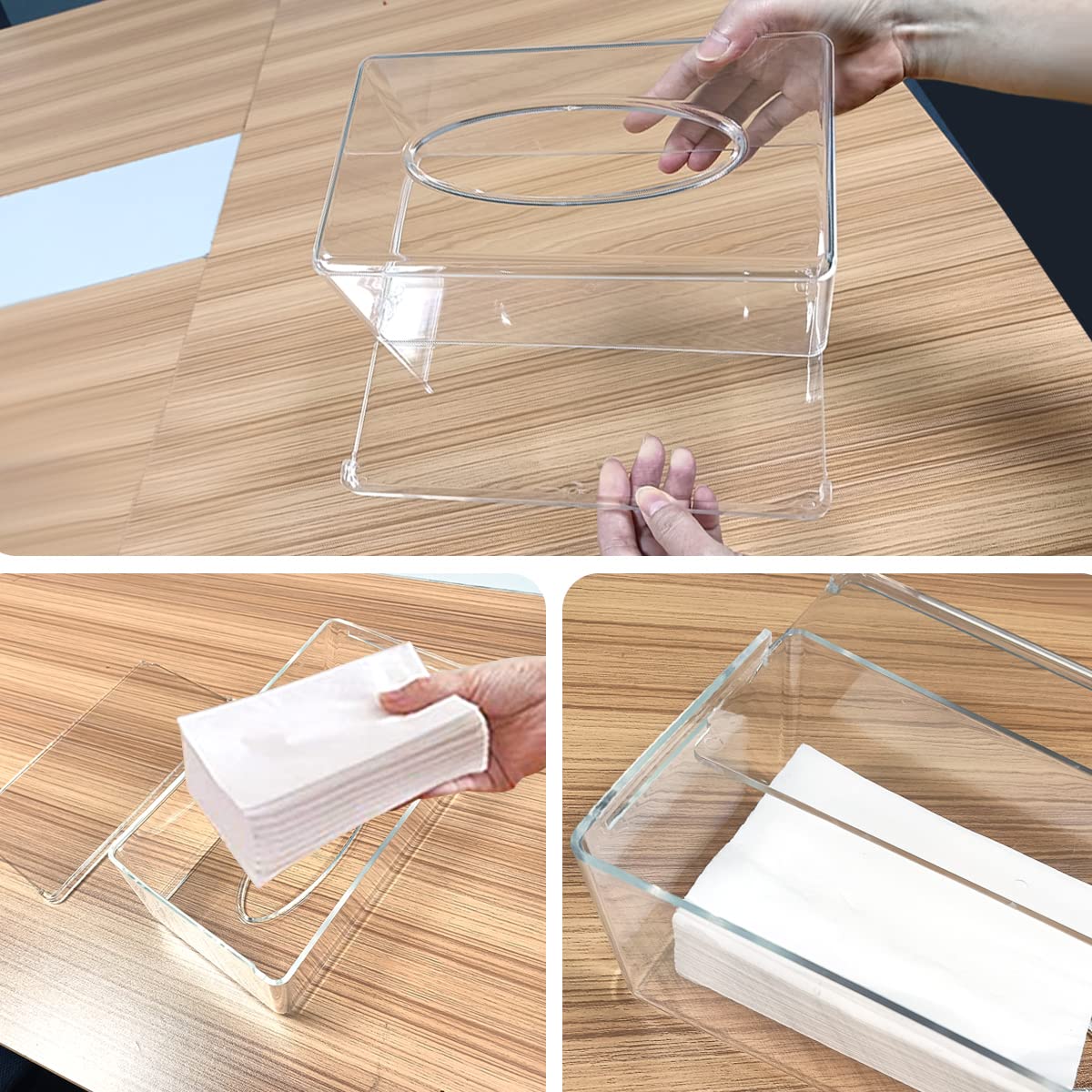 Coperture Scatole Di Fazzoletti Quadrati In Acrilico Trasparente Dispenser Fogli Di Asciugatrice Trasparente Da Tavolo Rettangolare Bagno, Cucina E AutoM251124 Da 12,88 € | DHgate