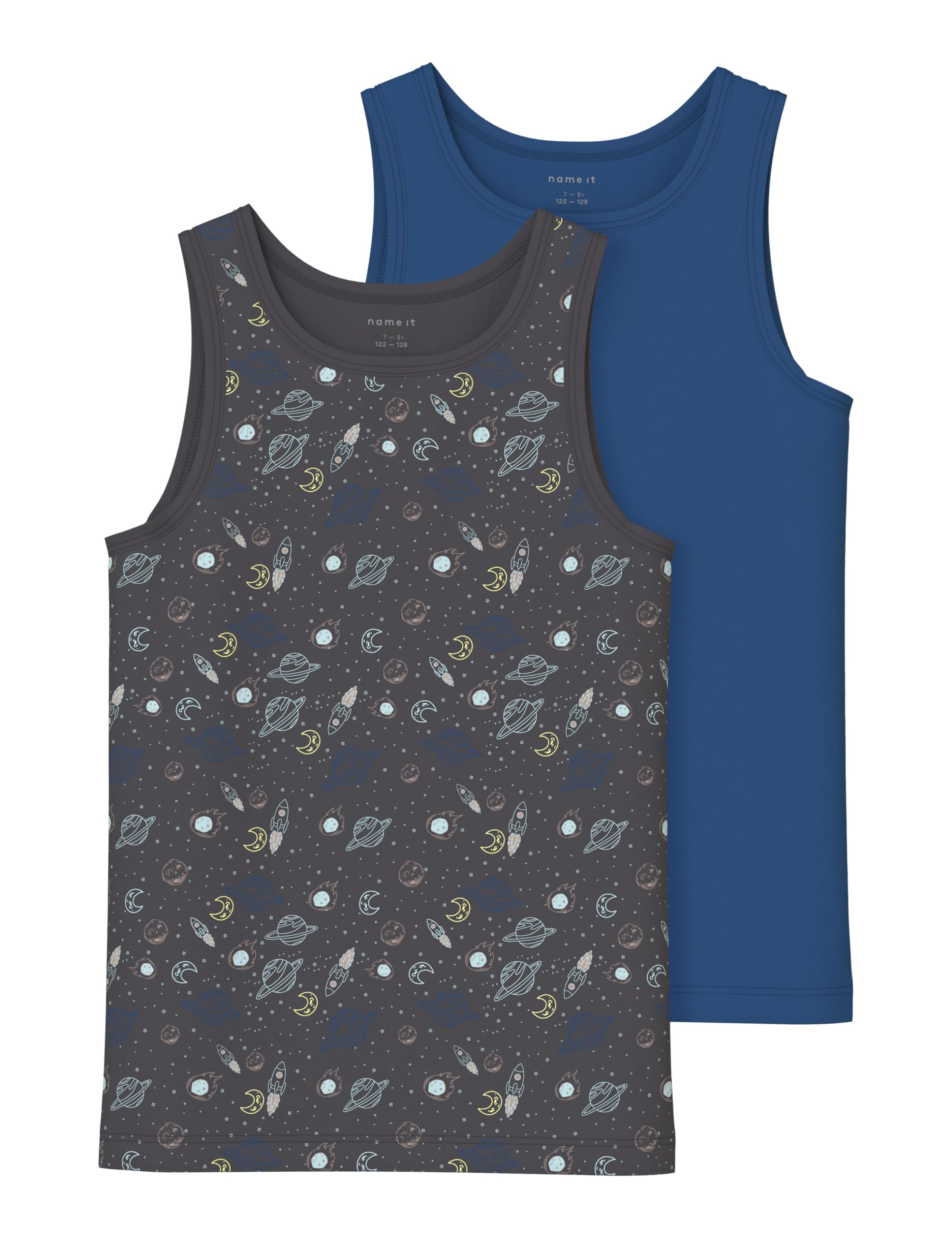 Name it kids Chłopięcy Nkmtank Top 2P Iron Space Noos (2 sztuki), Forged Iron, numeric_146