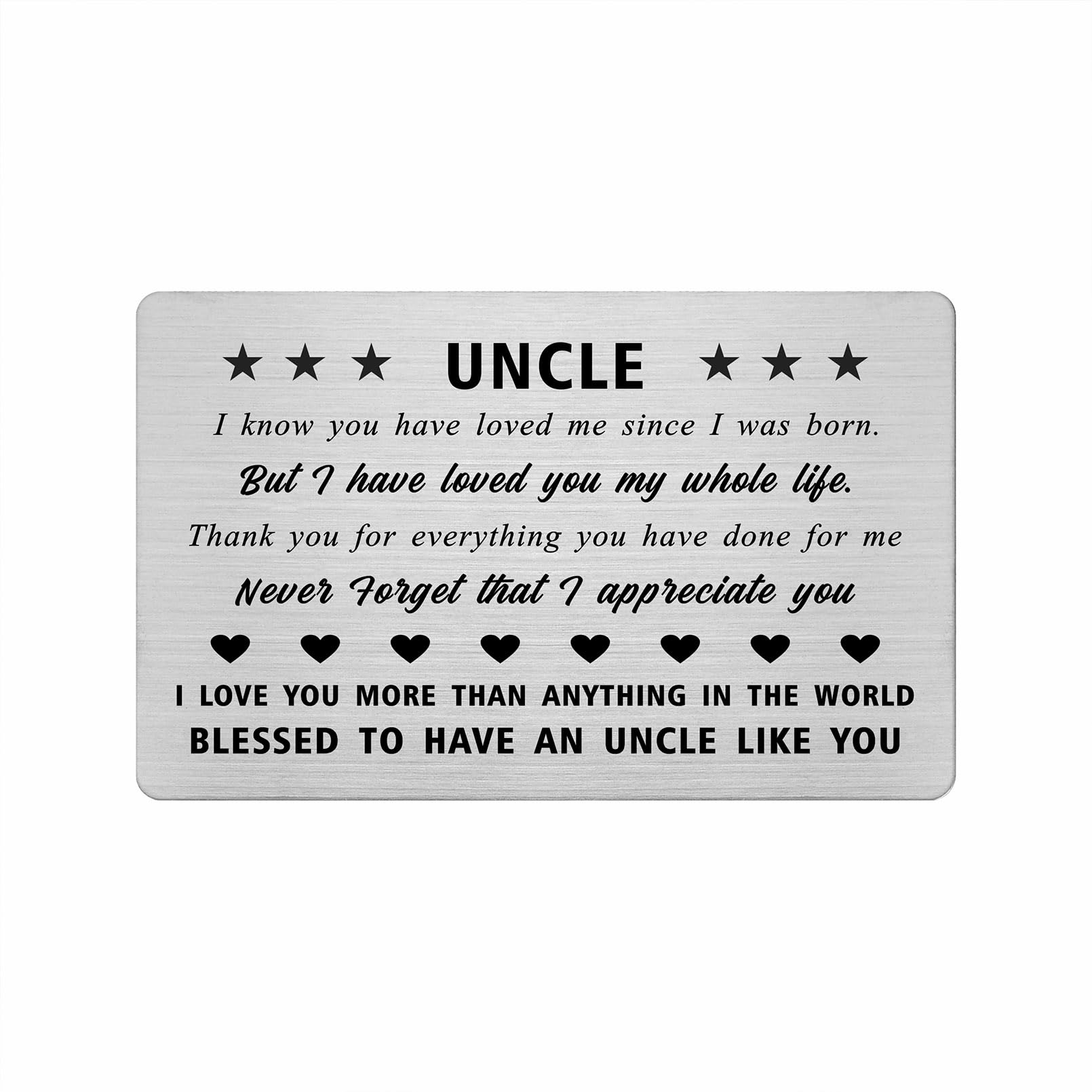Yobent Best Uncle Gifts Fathers Day Card from Niece Nephew, Happy Birthday Present for Men, Thank You Appreciation Uncle Gift Ideas