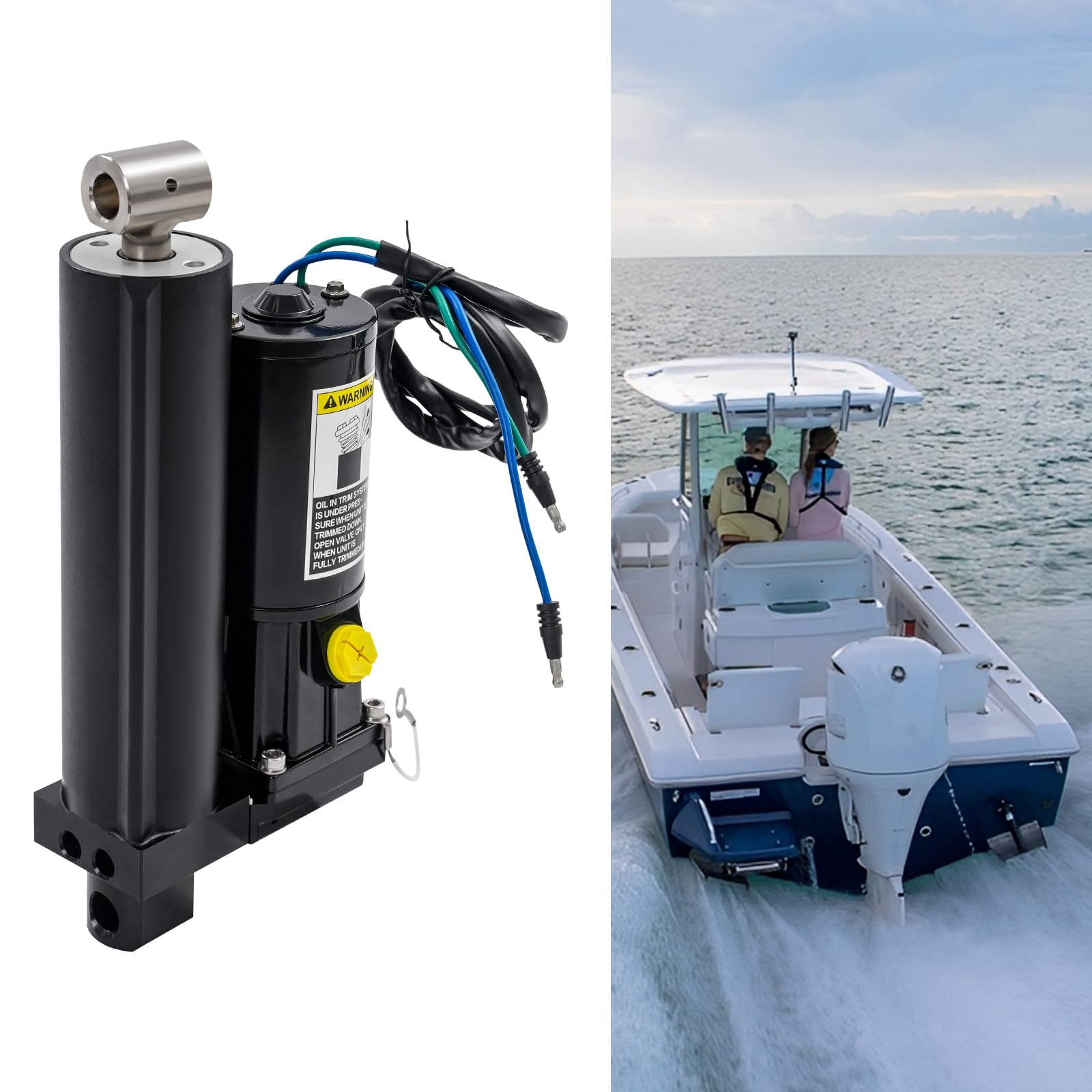 Trim elettrico per motori fuoribordo, motore a spazzola 500 W 12 V DC, impianto elettrico in acciaio inox 630 e alluminio 7075, con protezione da surriscaldamento e limite, ricambio per OEM 830250T5