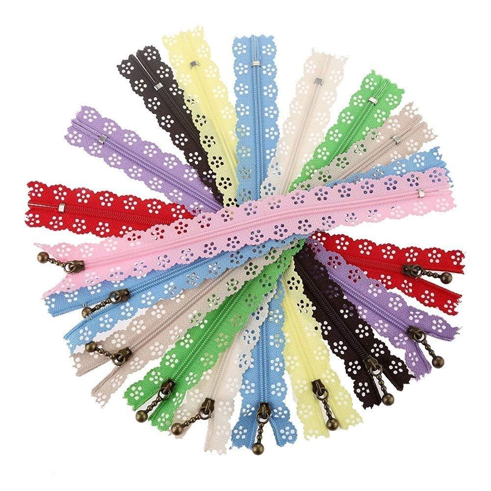 Cerniera in nylon KGS | Cerniere multicolor per lavori di cucito e di ricambio per borse, astucci, gonne, abiti (20 colori (40 pezzi), 18 cm / 7 pollici