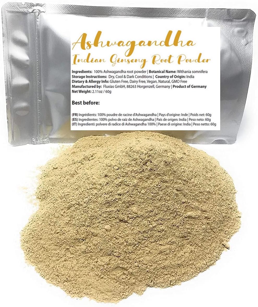 Ashwagandha Root Powder - Indian Ginseng Withania Somnifera - 100% raw with no additives | Perfect for Adding as a superfood Booster to Smoothies, Lattes, Oatmeal, hot Cocoa and More
