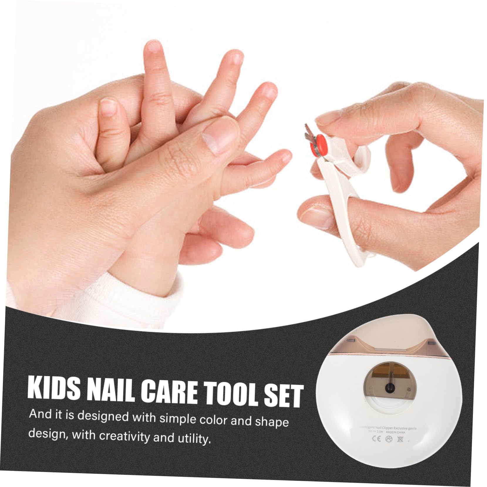 1juego Kit De Accesorios Para Cuidado De Uñas Eléctrico Para Niño Niña Cortauñas Profesional Con Cabezas Intercambiables Ligero y Portátil Para Manicura Infantil