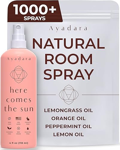 Spray natural para habitación, 4 onzas, aerosol de aromaterapia para habitación, espray de fragancia para habitación y desodorante de lino para el