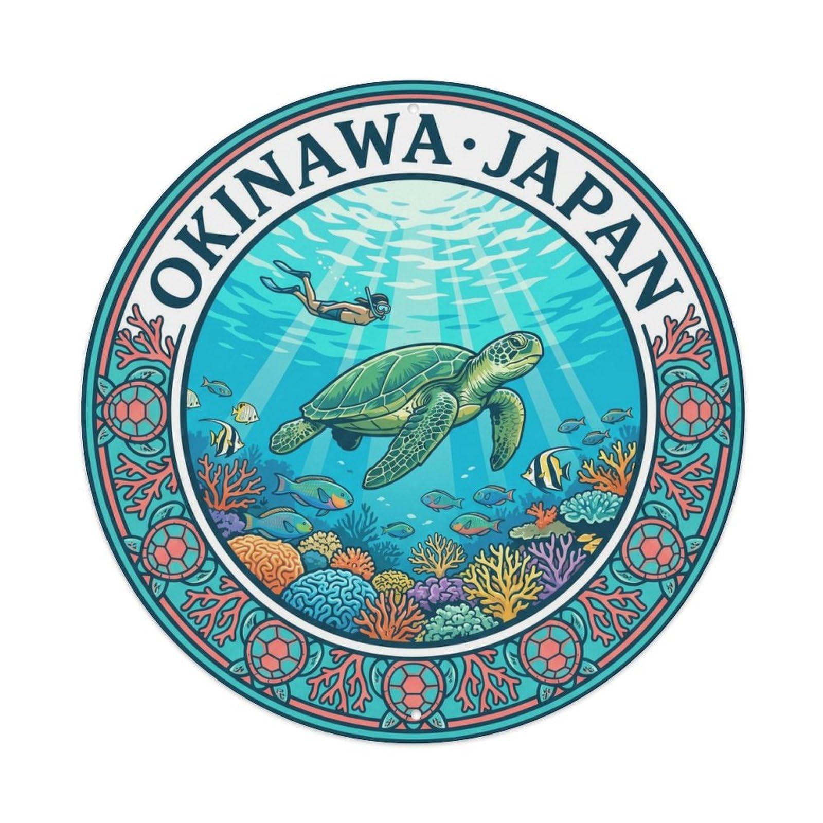 Okinawa Sea Turtle Reef Island Wildlife Animals Ocean Metal Tin Sign