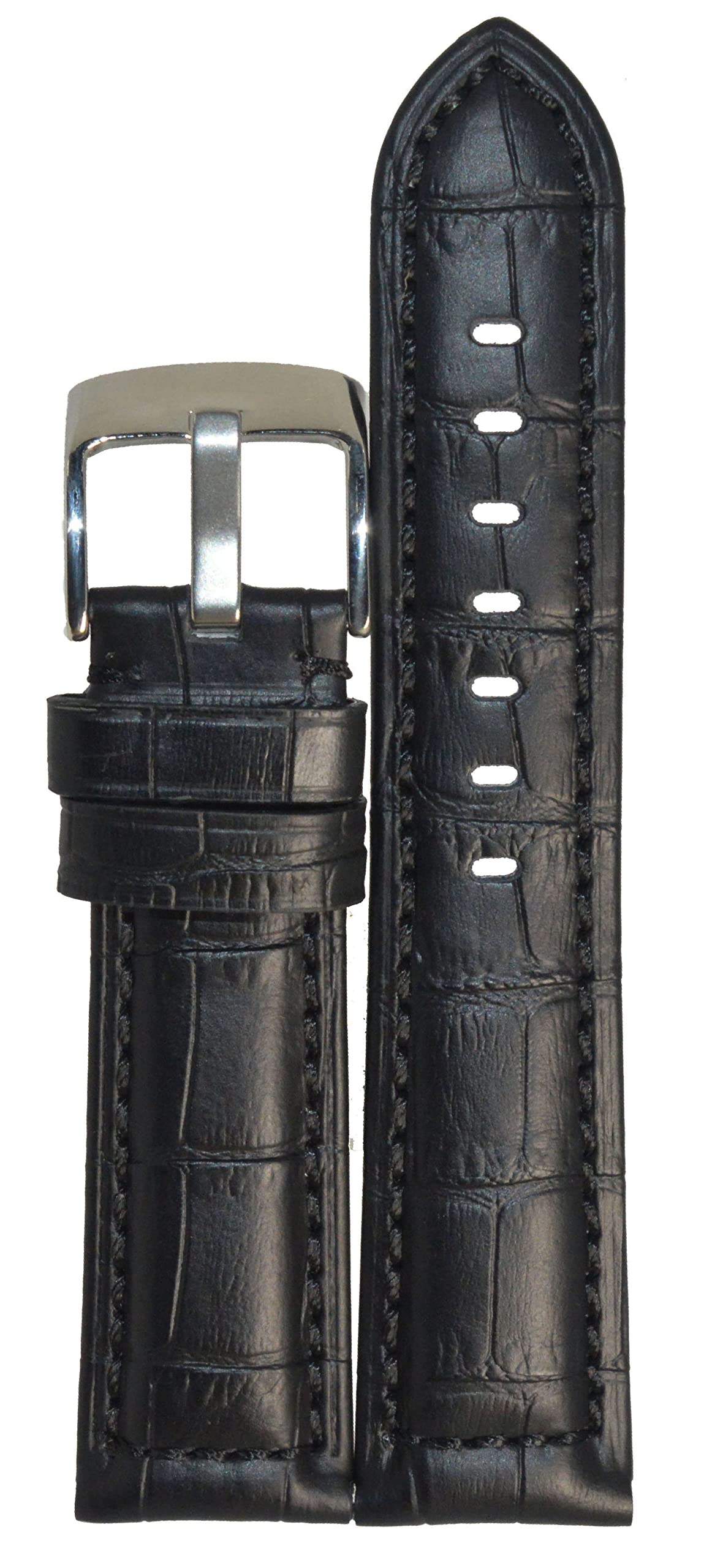 SURU® 20mm Padded Ogive Tip Leather Watch Strap / Watch Band for Men Women (Colour - Black / Width Size -20mm)(Size Guide in 3rd Image)D6285 (B0B5VPV49C) Amazon Price History, Amazon Price Tracker
