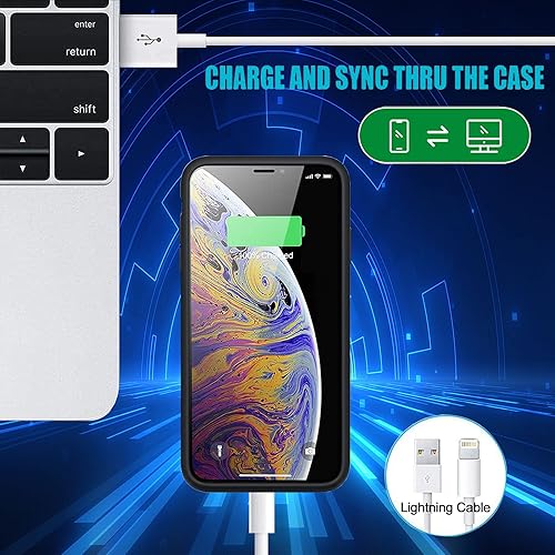Miniatura 6 de Funda de batería para iPhone Xs Max, mejorada de 10000 mAh, ultradelgada, recargable, portátil, funda de carga portátil, paquete de batería