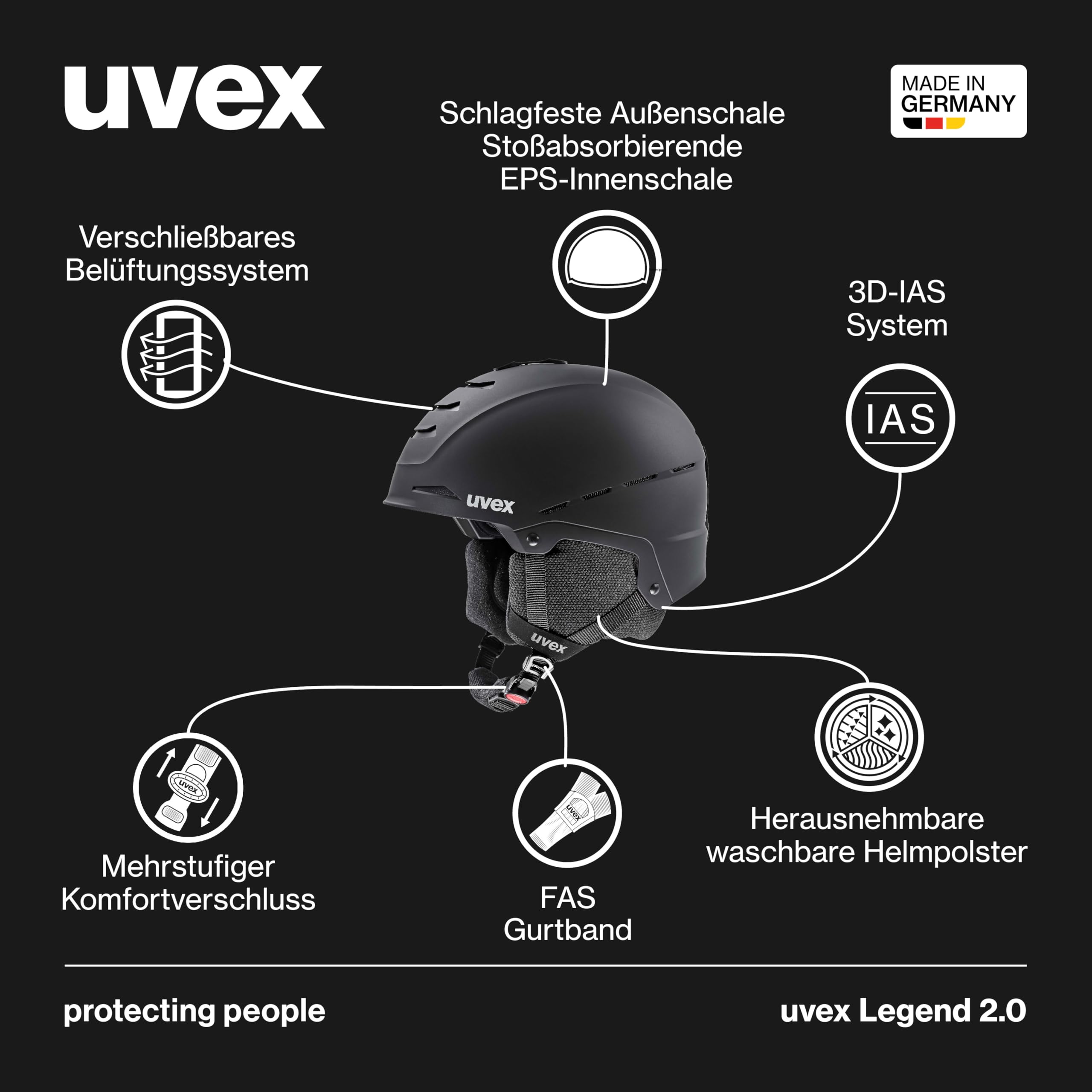 uvex Legend 2.0 - Skihelm für Damen und Herren - individuelle Größenanpassung - optimierte Belüftung