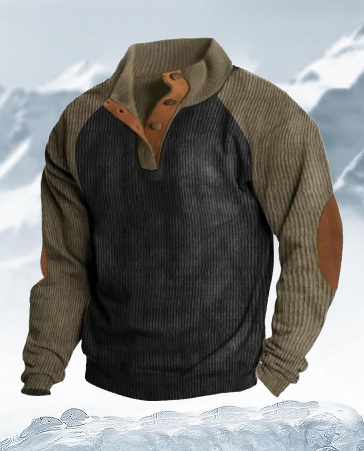 Western Sweatshirts for Men Aztec Retro Pullover Quarter Zip Sweatshirt Mens Stitching Color Fleece Sweatshirt - Image 2