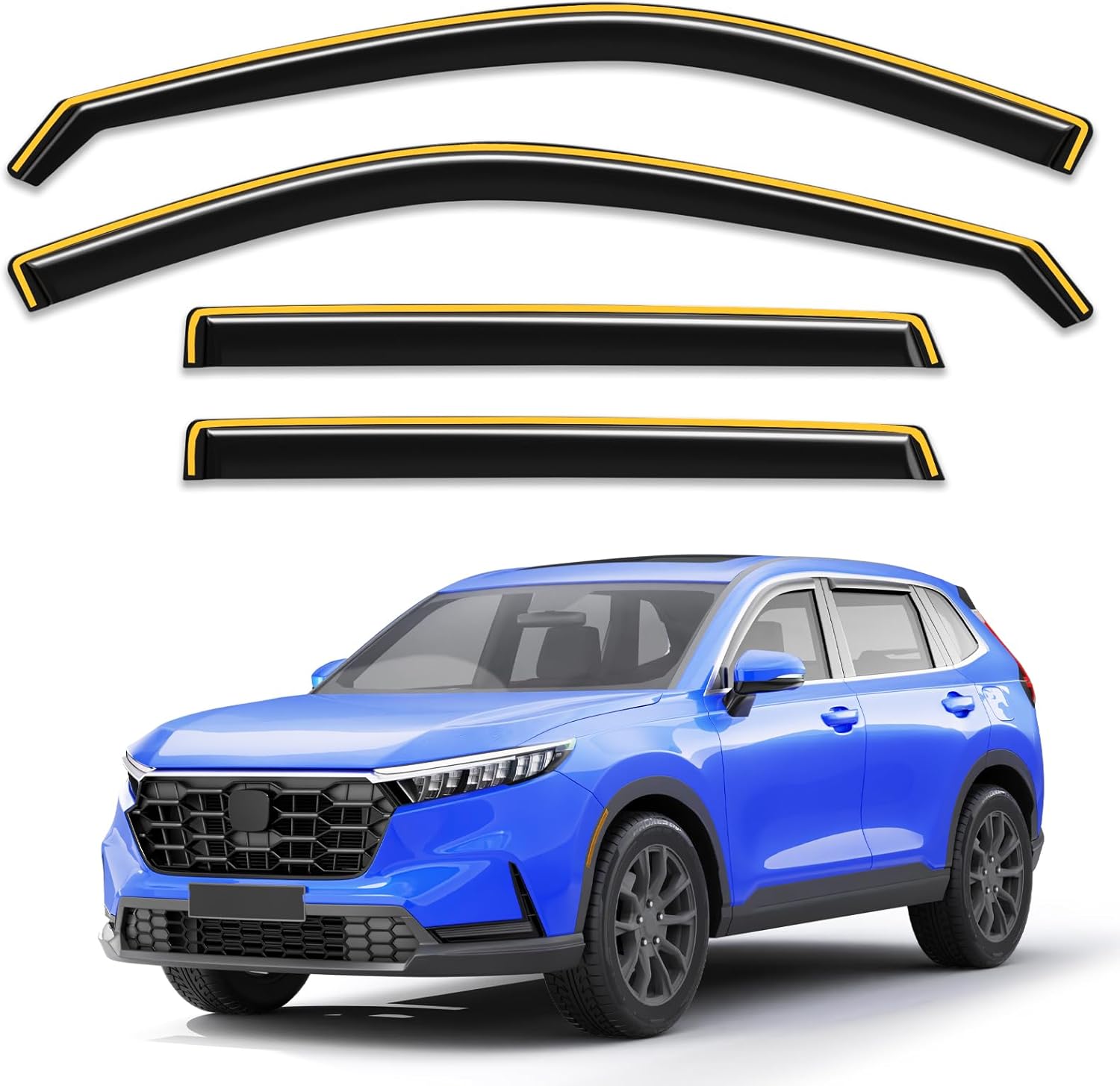 in-Channel Rain Guards Fit for Honda CR-V CRV 2023 2024 2025 2026 Window Rain Guards Visors Vent Visors Window Deflector Vent Shades Car Accessories -4 pcs For 2023-2026 Honda CR-V