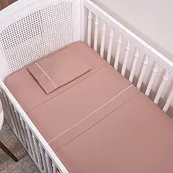 Jogo de Lençol Infantil Para Berço Americano Micropercal 200 Fios 3 Peças (Rosê)
