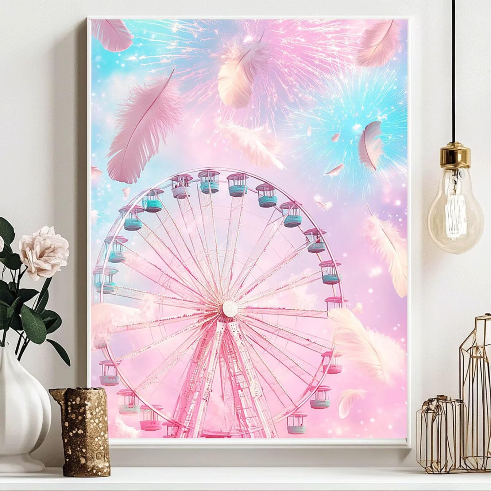5D DIY Diamentowe Malarstwo Diabelski Diabelski Diamentowe Malarstwo Dorośli Zestaw Haft Krzyżowy Obraz Diamentowy Pióro, Diamentowe Rysunki 135 x 100 cm Na Wiosnę Dekoracje Ścienne Prezent Kobieta