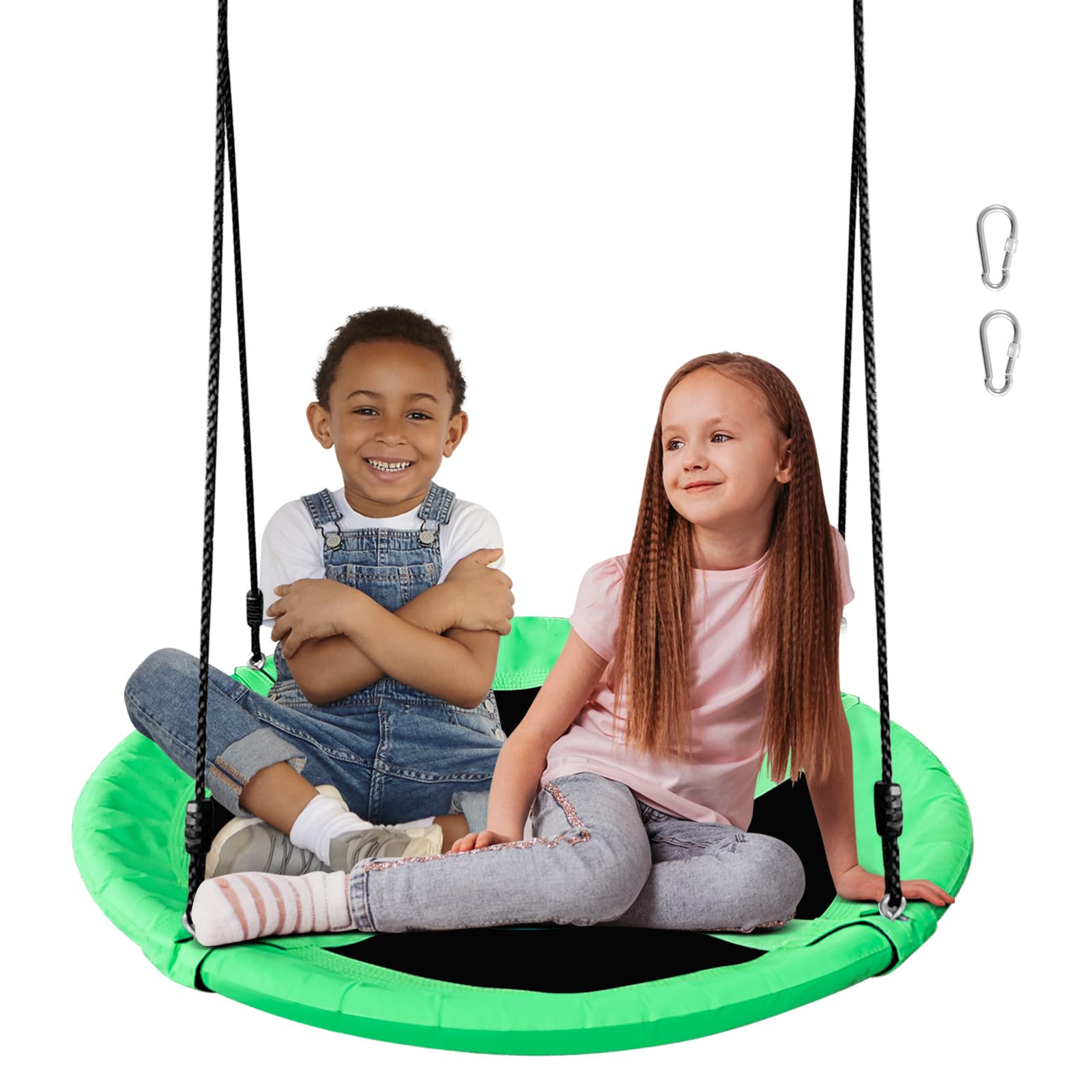 Saucer Swing for Kids - 40 Inch Outdoor Tree Swing with 660 lb Weight Capacity, 900D Oxford Waterproof Fabric and Hooks