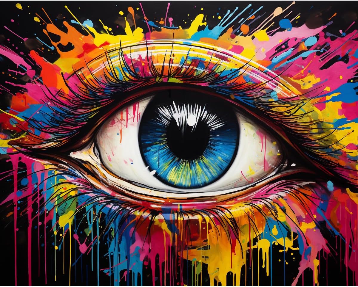 Craftoria Paint by Numbers for Adults 40"x50"cm NO Framed Abstract Eye Window 24 Colors