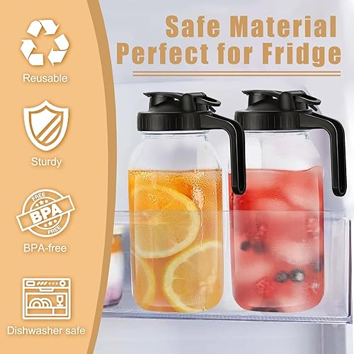 Miniatura 3 de FyndraX Tarros de boca ancha para verter con boquillas, tarros de masón de boca ancha, tapa abatible con asa hermética, tapa de sellado a prueba de