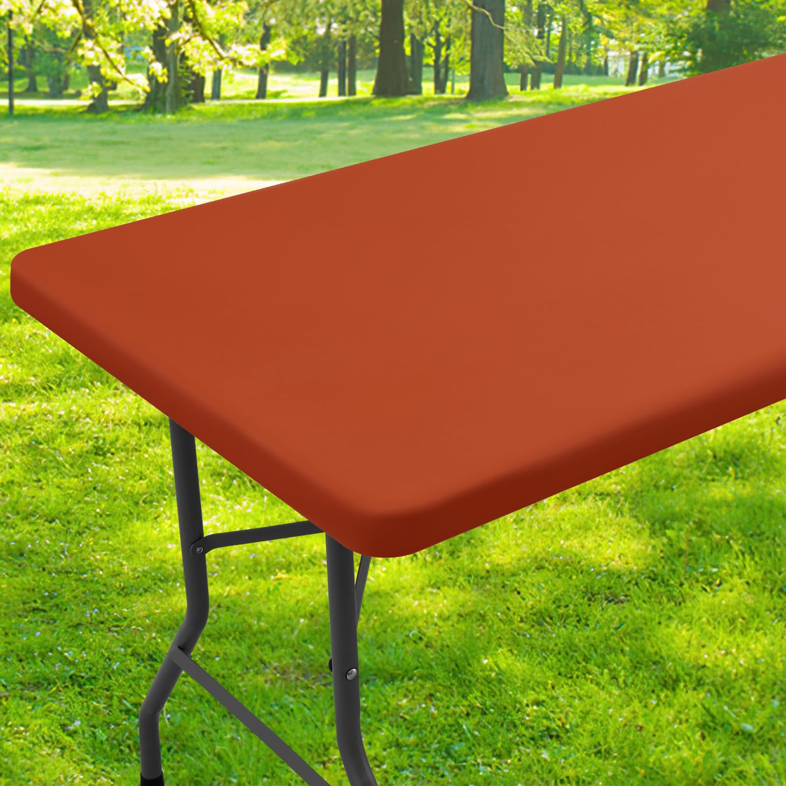 Amazon.com: Smiry Rectangle Picnic Table Cloth, Waterproof Elastic ...