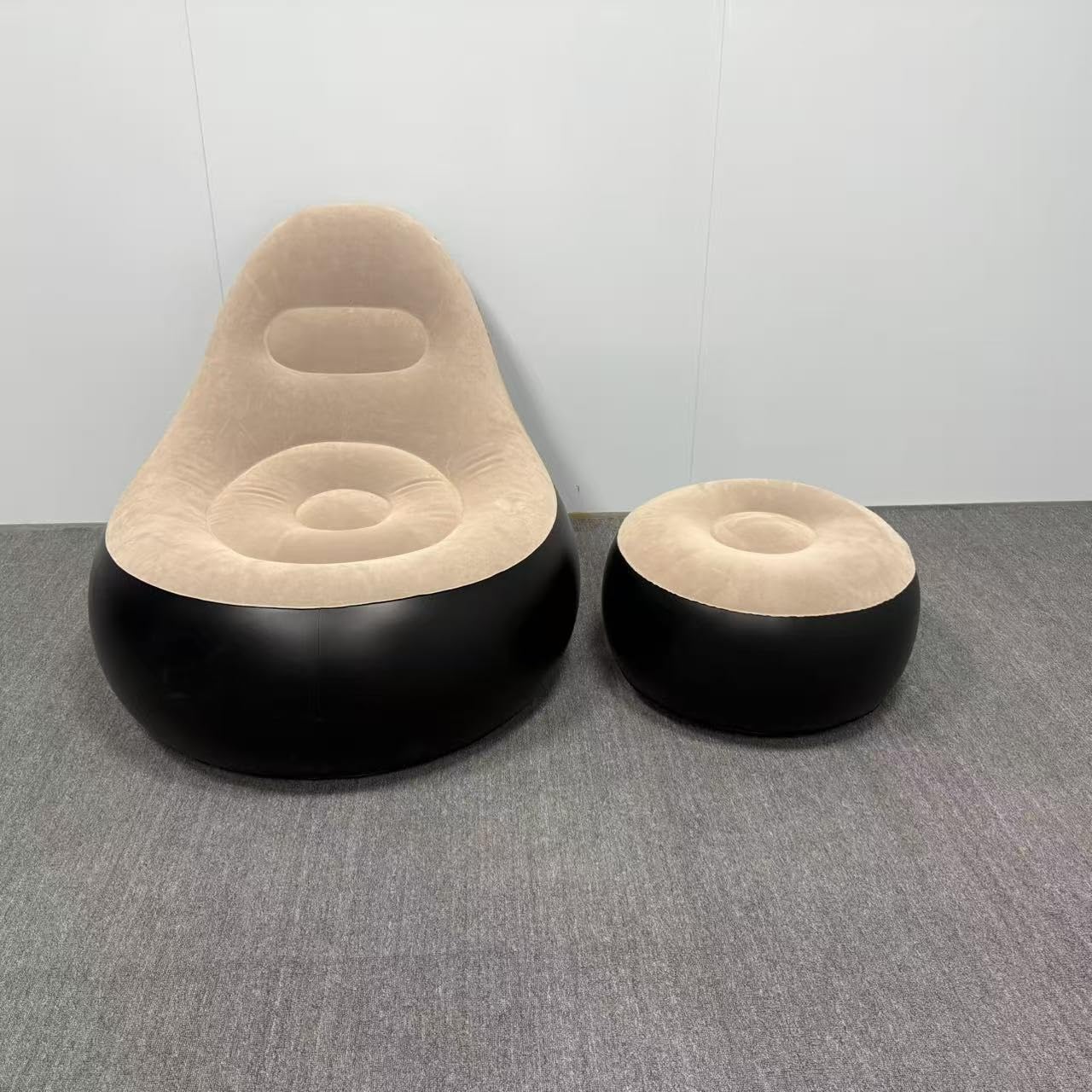 2-in-1 Inflatable Lounge Chair with Footrest & Air Pump