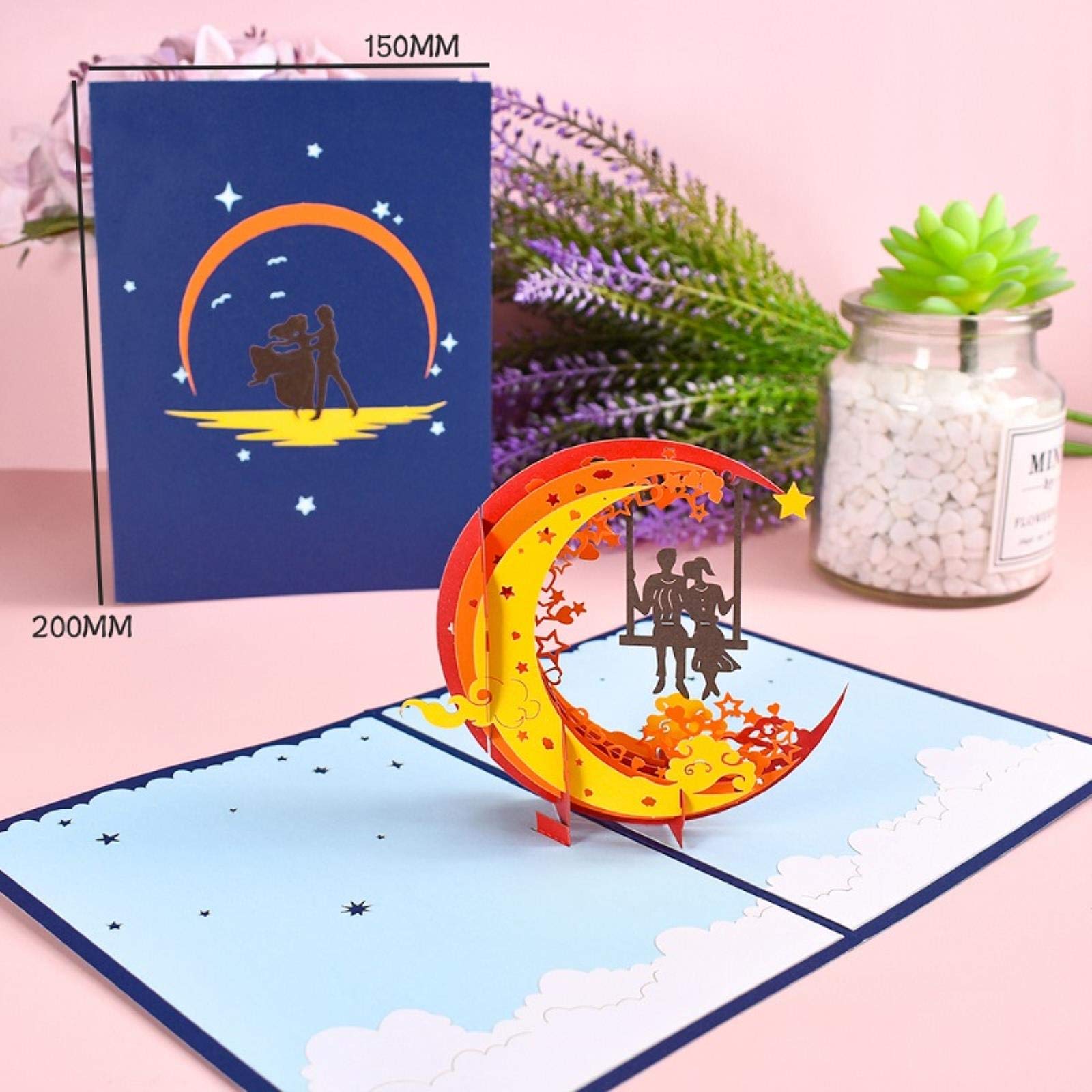 10 Pack Saint Valentin Carte Pop-up Anniversaire Cartes De Vœux 3D pour Femme Invitations De Mariage Mariée pour Mariée