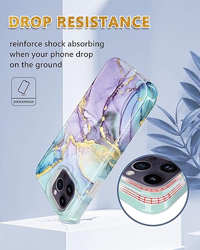 Miniatura 3 de JIAXIUFEN Funda para iPhone 12 Mini, diseño de mármol con purpurina dorada, delgada, a prueba de golpes, TPU suave de goma de silicona, compatible