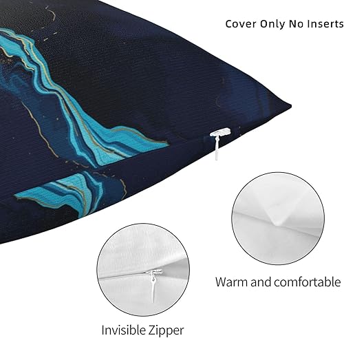 Miniatura 4 de YIPOCH Mármol azul oscuro, fundas de almohada de 26 x 26 pulgadas, fundas de cojín decorativas para sofá, fundas de almohada para cojines de sala,