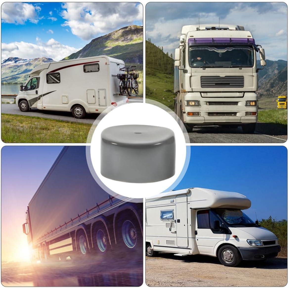 Trailer Bearing Rubber Caps and Easy Installation with Optimal Protection 4pcs 1.98 Inch Dark Covers for Trailer Wheel Hubs