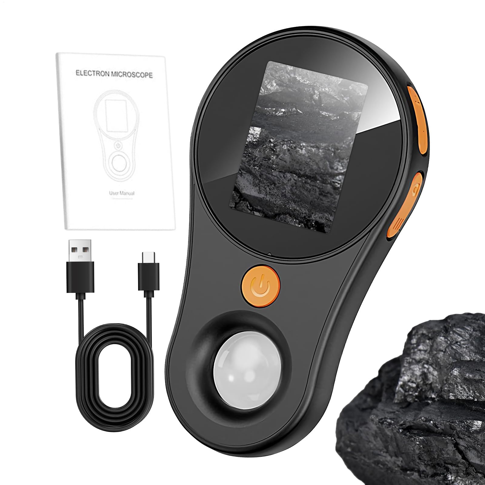 Microscopio digital portátil de mano, lupa para plantas, lupa portátil con luz, pantalla IPS a color de 2.0 pulgadas, 200 W, aumento de 500 aumentos