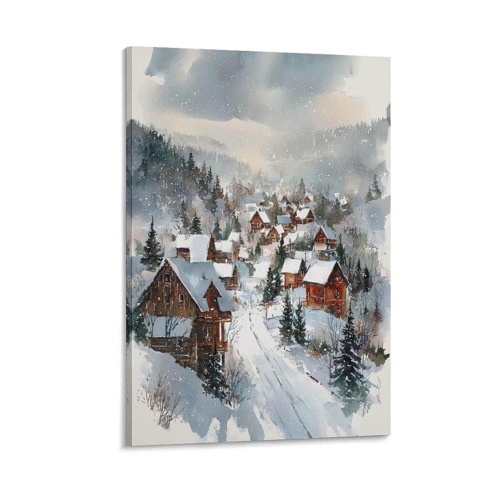 LCYNNH Steamboat Springs Winter Tree 20x30inch(50x75cm) Vintage Travel Poster Watercolor Canvas Art