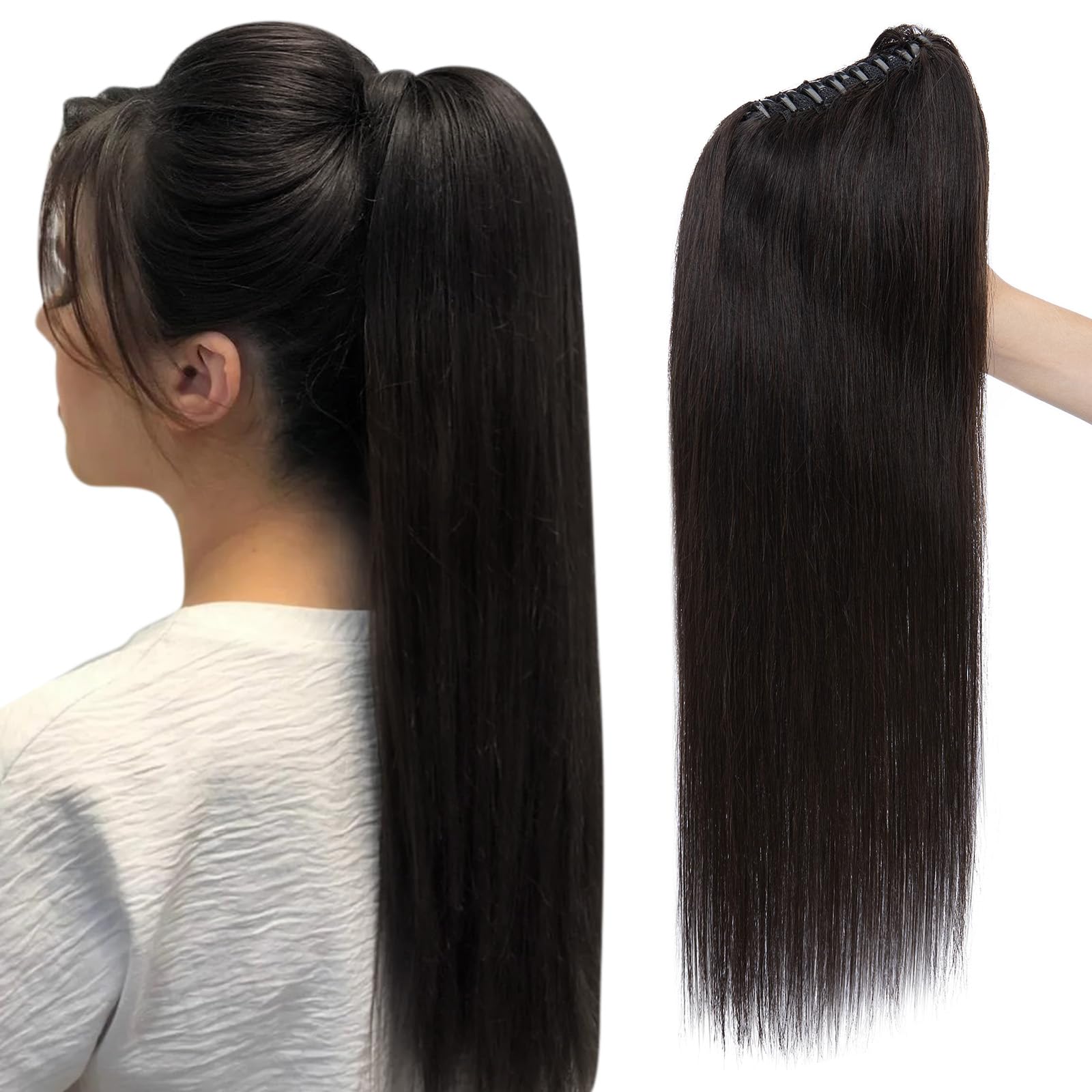 SEGOHAIR Claw Clip Ponytail Hair Extensions Human Hair