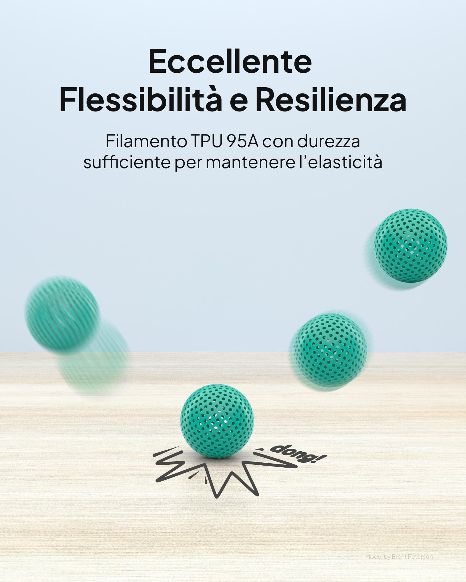 ELEGOO TPU 95A Filamento per Stampanti 3D 1,75 mm Grigio 1KG, TPU Filamento Flessibile Morbido per Stampa 3D, Bobina da 1kg Compatibile con la Maggior Parte delle Stampanti 3D FDM