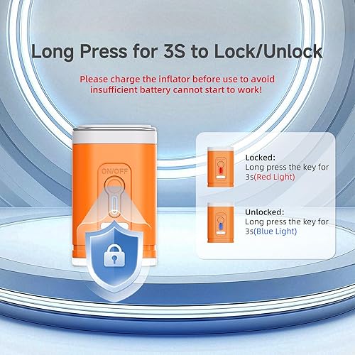 Miniatura 3 de Mini bomba de aire eléctrica portátil para inflables, 2400 mAh, recargable, luz de campamento (SOS), 5 boquillas universales, clip de mosquetón,