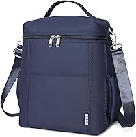 Vista 26 de NOL Natural Organic Lifestyle Bolsas de almuerzo aisladas para mujeres Bolsa refrigeradora Nailon ligero impermeable Lonchera para el trabajo