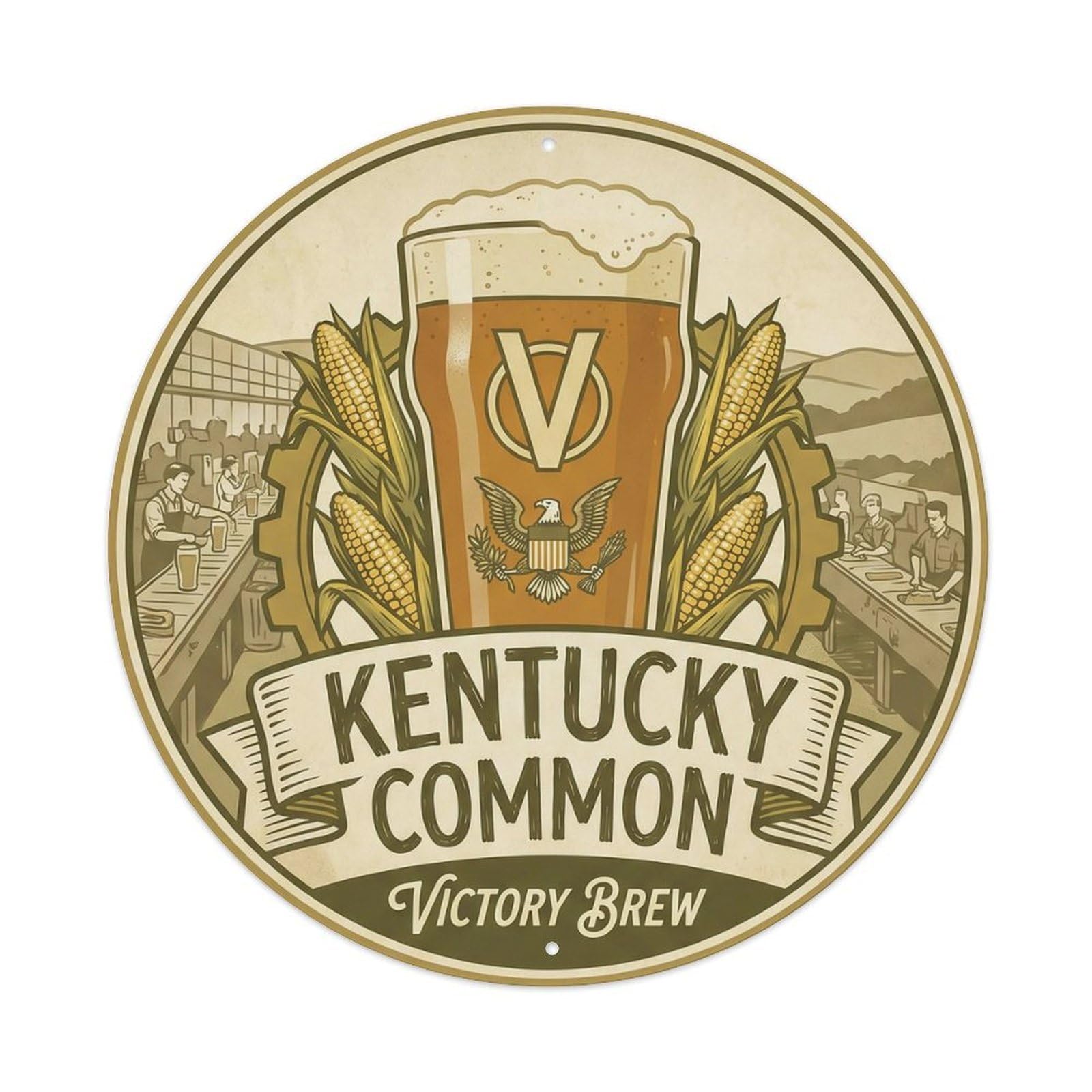 Kentucky Common Beer American Hall Hops Malt Craft Metal Tin Sign