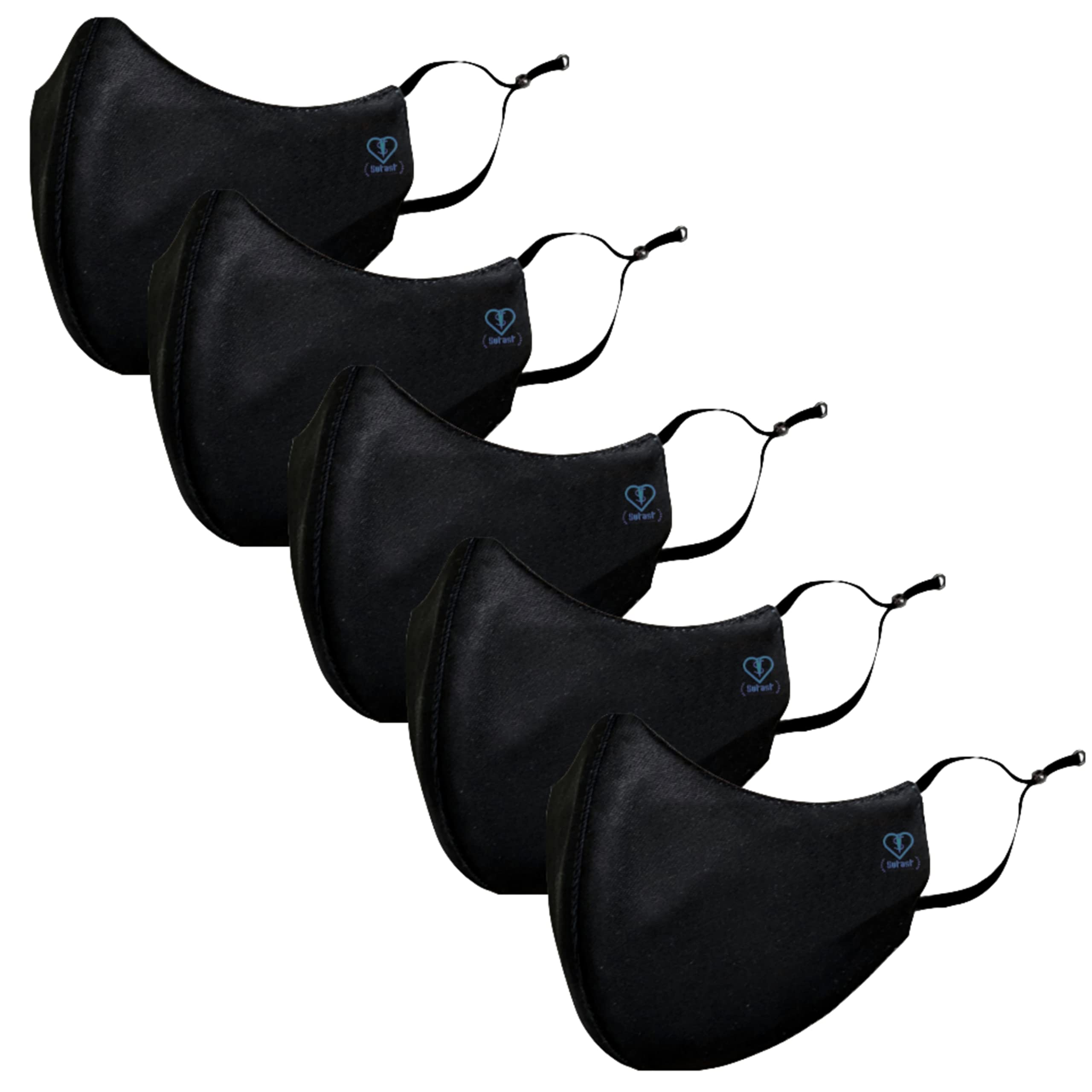 SUBHUSHA Super Safty 3Layer Reusable,Washable,Ofice,Cotton Plain Used For Men&Women Cloth Face Mask (Multicolor, Free Size,5Pcs Black) (B09QJ4M1QS) Amazon Price History, Amazon Price Tracker