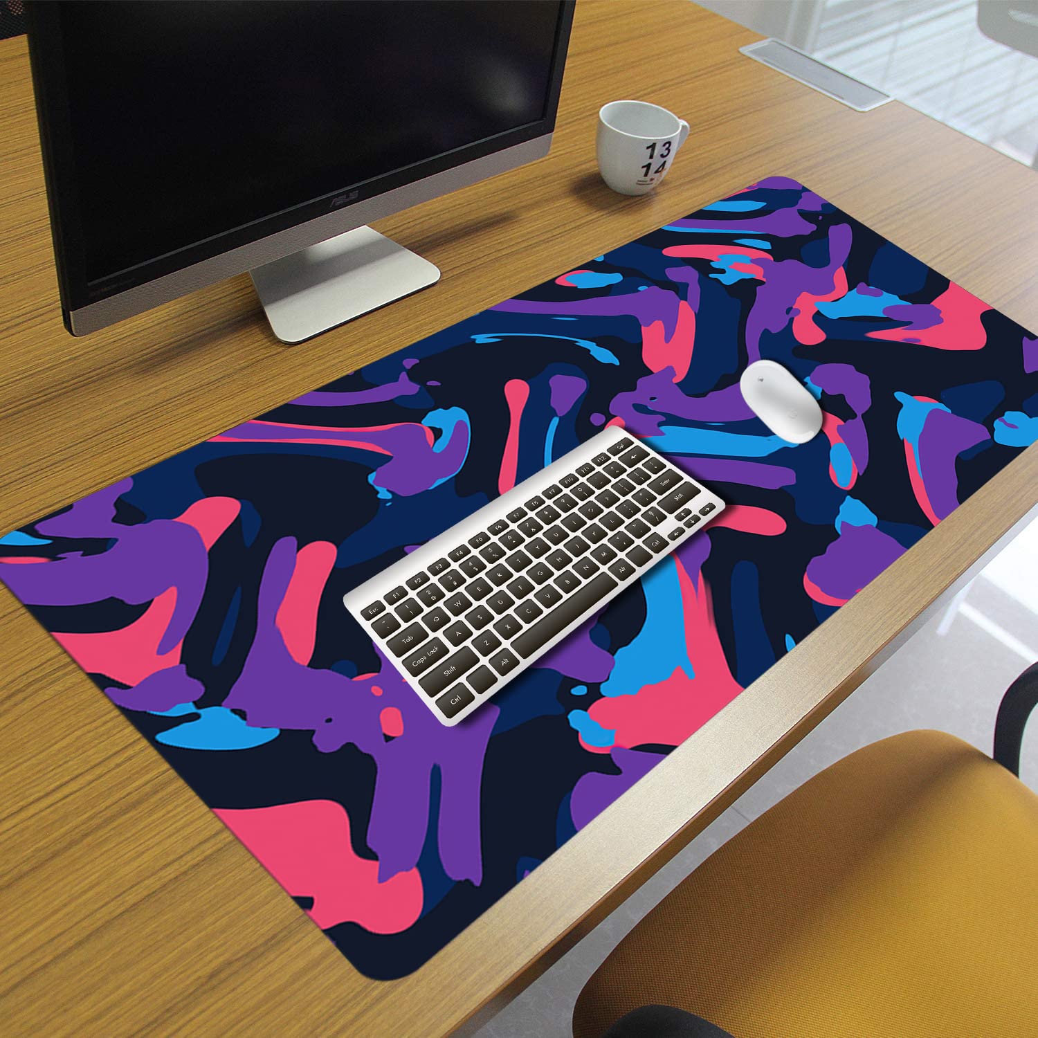 Large Extended Gaming Mouse Pad - Abstract Marble Design, 35.4x15.7 Inch, Non-Slip Rubber Base - View #2