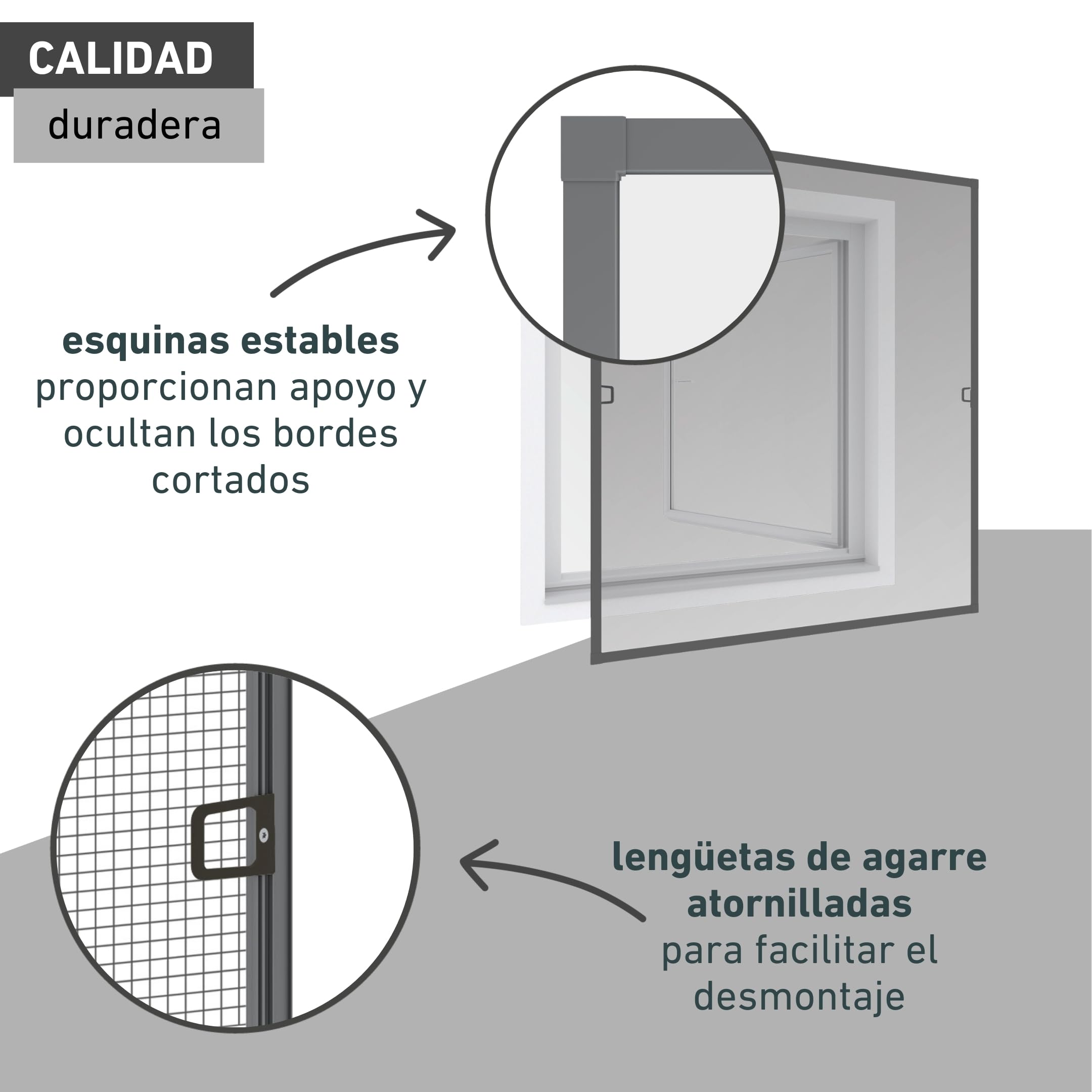 Windhager Marco de aluminio para ventana Ultra Flat, 100 x 120 cm, color antracita 03967