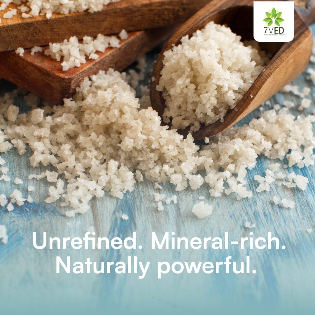 7VED Celtic Sea Salt Unrefined – 100% Natural, Mineral-Rich Hand-Harvested Sea Salt for Cooking, Baking & Seasoning | Gluten-Free, Non-GMO, Kosher | 850 g (Pack of 1) - Image 2 thumbnail